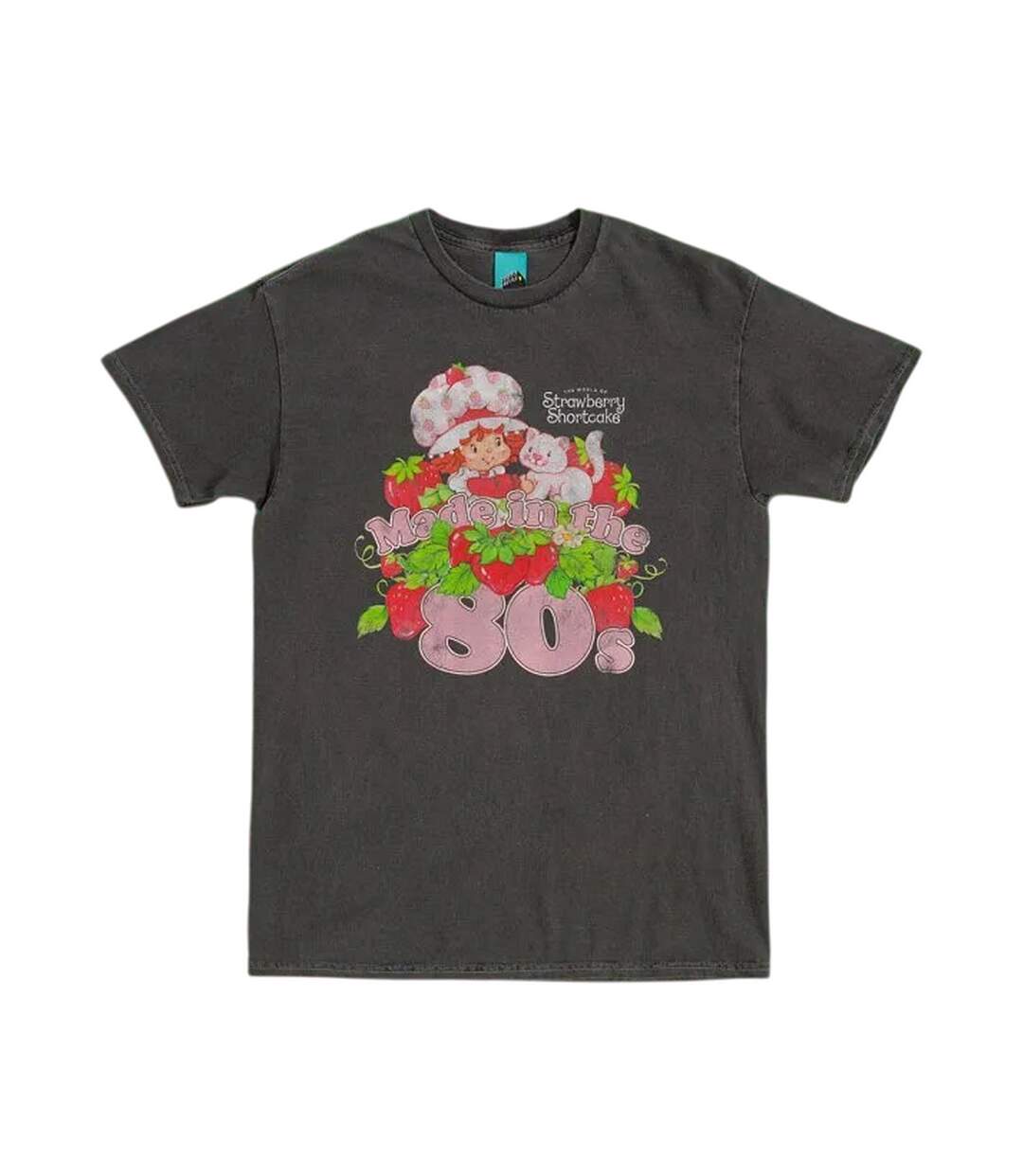 T-shirt Made In The 80s Adulte Noir Strawberry Shortcake-2