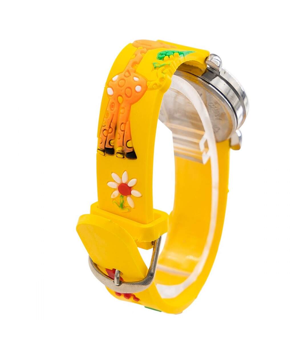 Montre d'Enfant Unisexe en Silicone Girafe Jaune