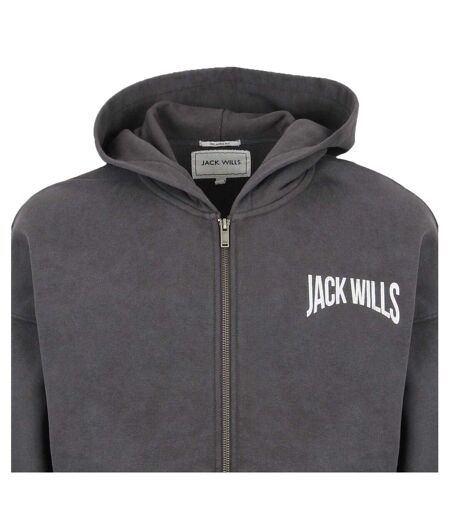 Mens Oversized Full Zip Hoodie Forged Iron Jack Wills