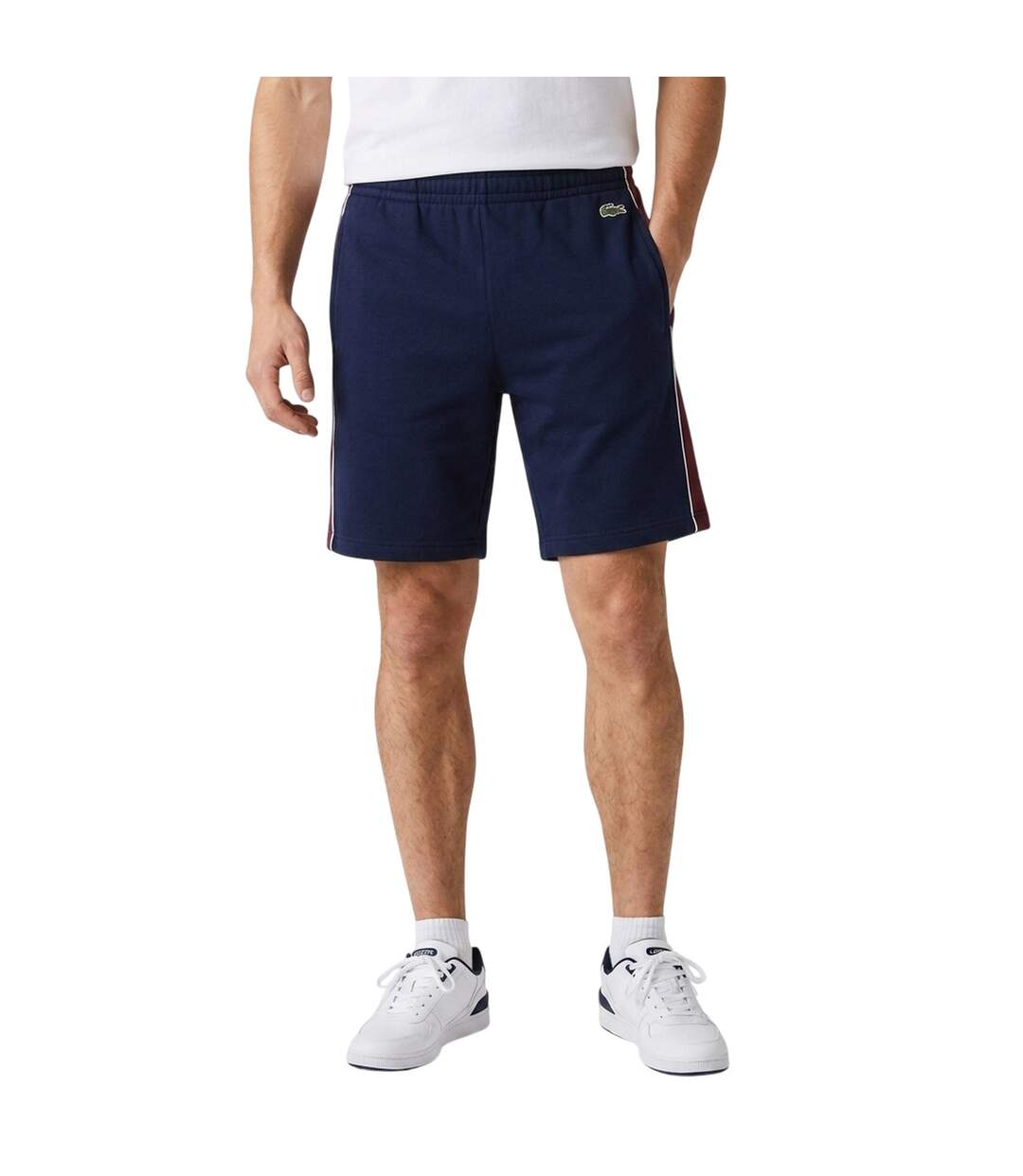 Mens Fleece Elasticated Shorts Navy Blue Lacoste-4