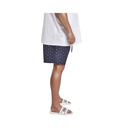 Short De Bain Motif/style Flamant Rose Homme Bleu Marine Rose Urban Classics