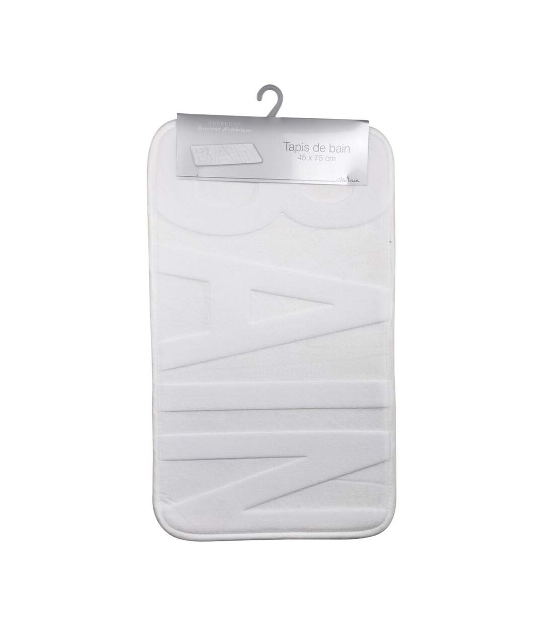 Tapis de Bain Microfibre Relief 45x75cm Blanc-3