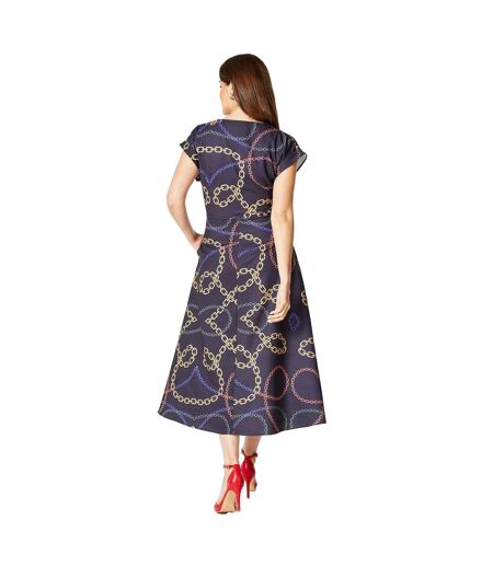 Robe mi-longue femme bleu marine Principles