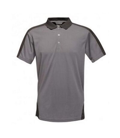 Regatta Contrast Coolweave Pique Polo Shirt (Black/Classic Red)