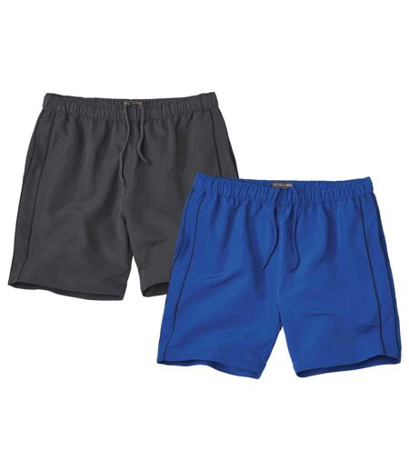 Pack of 2 Pairs of Men's Swim Shorts - Blue Grey