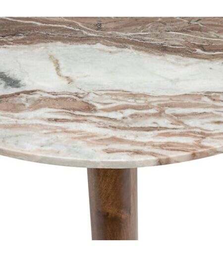 Table basse en marbre et manguier COPPA - Beige