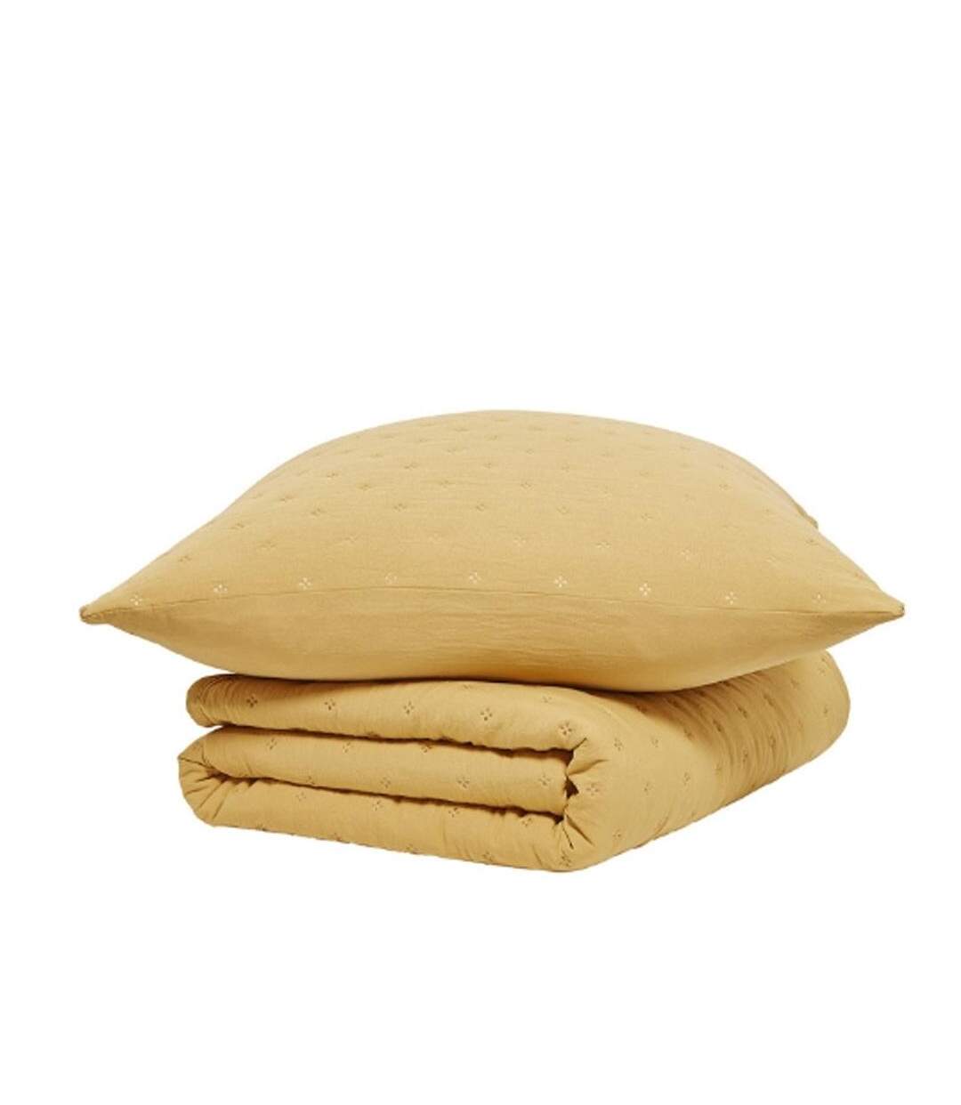 Couvre lit jaune + 2 taies d'oreiller today 260x240cm-2