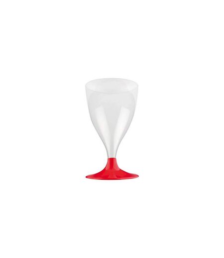 Lot de 6 Verres à Vin Réutilisable Plastique 18cl Rouge