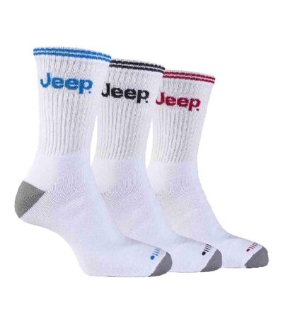 3 Pack Mens Cotton Thick Cushioned Terry Sport Socks with Retro Stripe