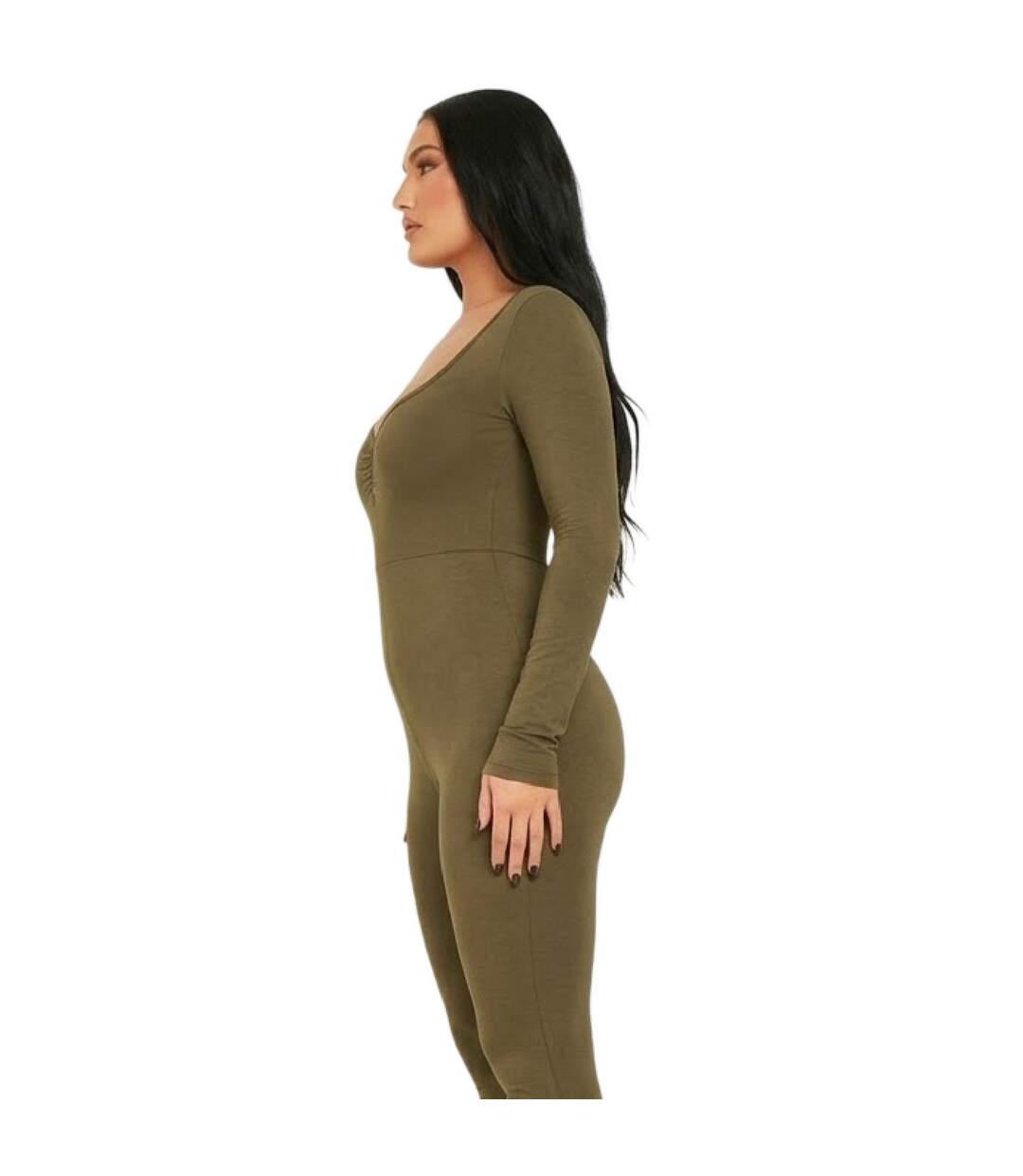 Combinaison Femme Vert Kaki Missy Empire-4