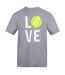 Mens Love Tennis T-shirt Grey AWD-1