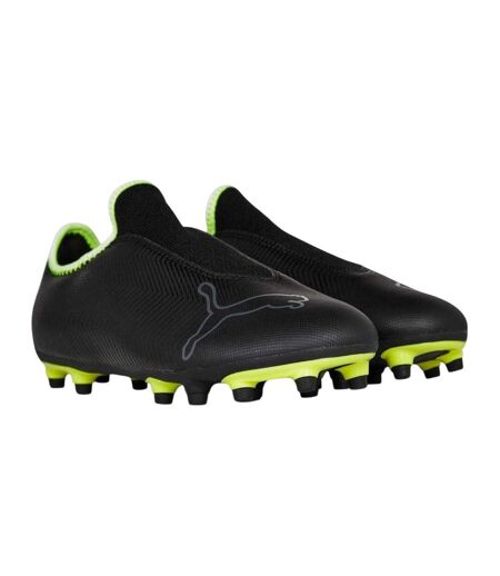 Mens Finesse Leather Firm Ground Football Boots Black Puma