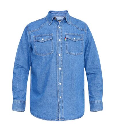 Duke Mens Western Style Denim Shirt (Stonewash) - UTDC101