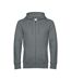 Mens full zip hoodie mid grey heather B&C-1