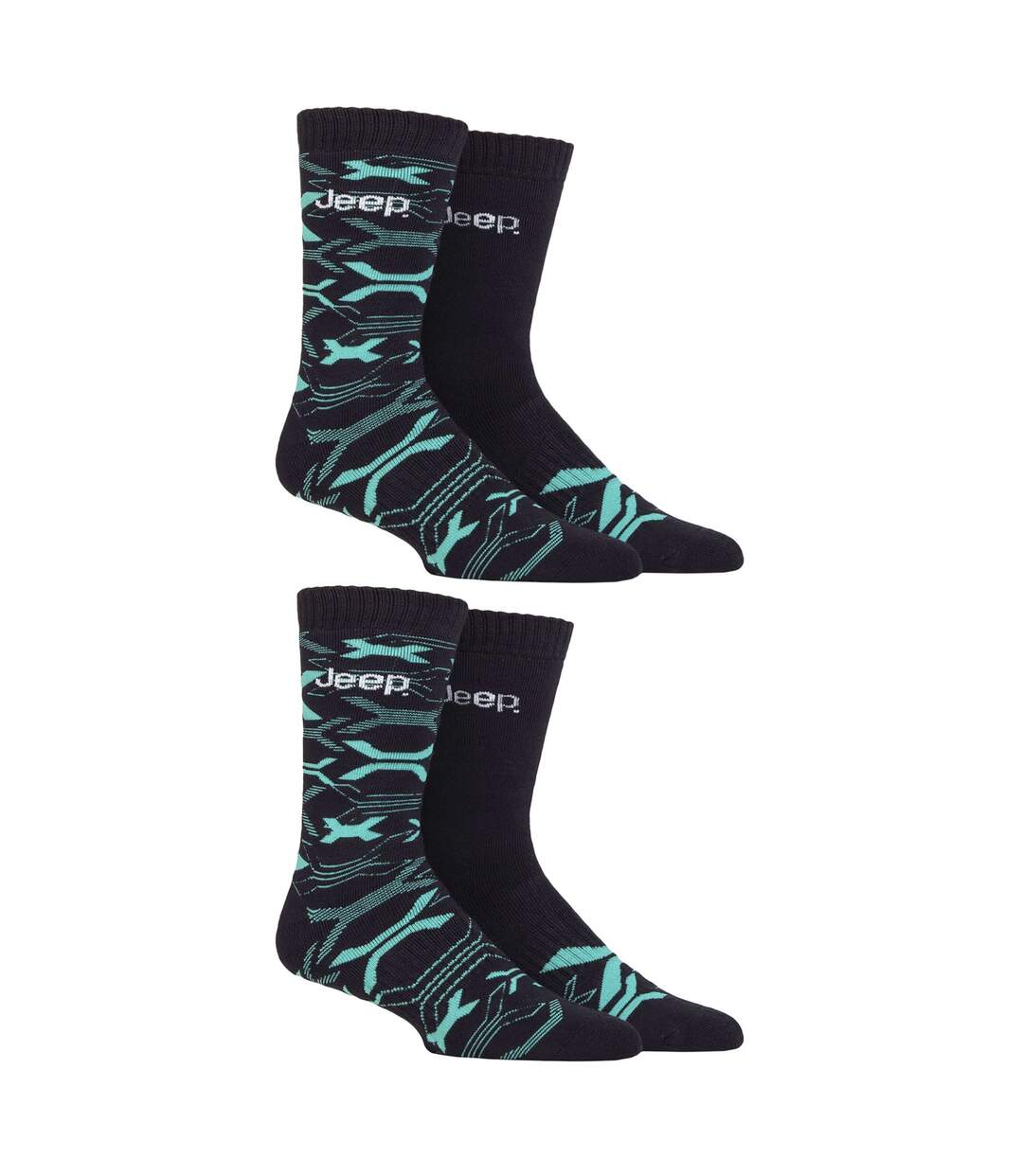 Jeep - Chaussettes de bottes épaisses en bambou pour hommes 4 paires-3