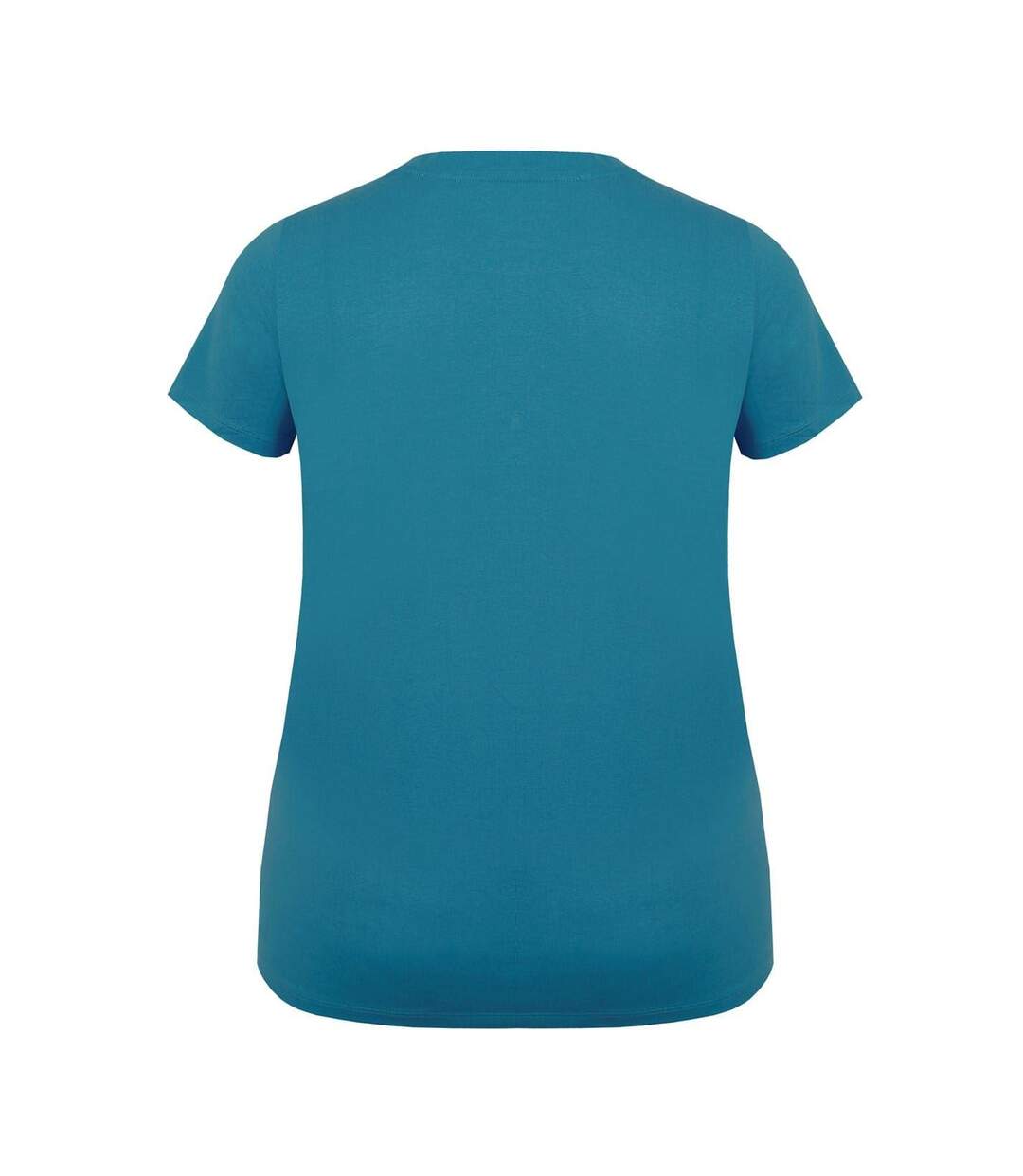Womens/ladies Plain Crew Neck Fitted T-shirt Teal Slazenger-2