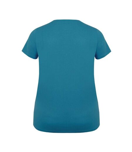 Womens/ladies Plain Crew Neck Fitted T-shirt Teal Slazenger