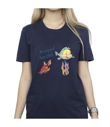 Disney T-shirt boyfriend en coton de The Little Mermaid Club Femme/Ladies (Bleu marine) - UTBI31004