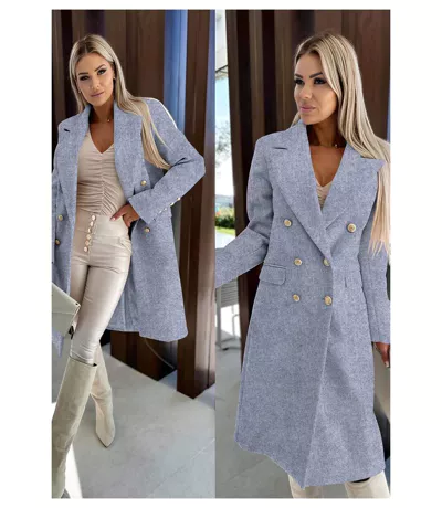 Manteau Croisé A Boutons Dorés