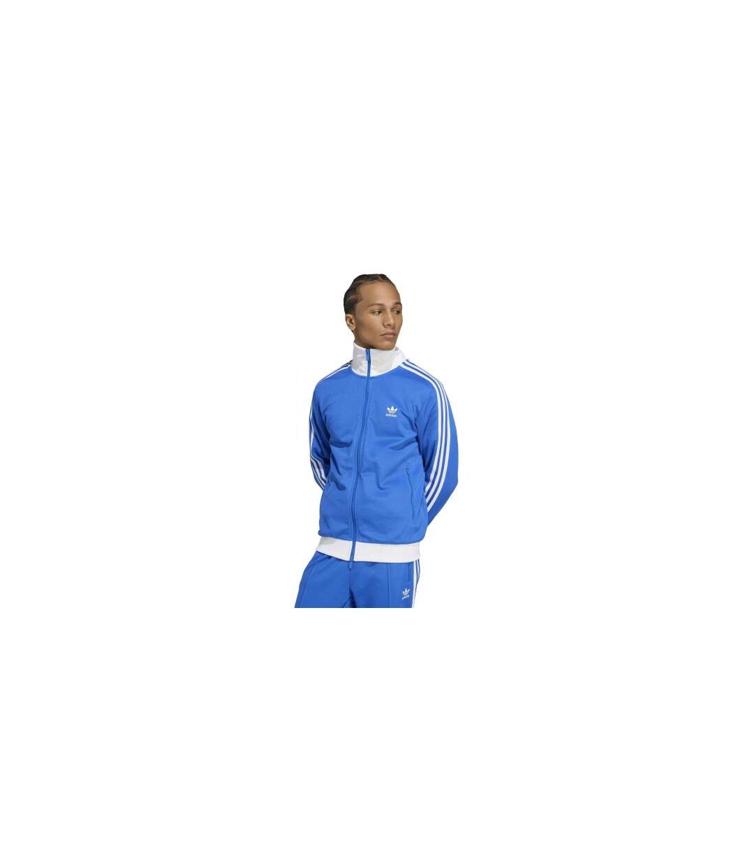 Mens Adicolor Classics Embroidered Slim Track Top Blue White Adidas-1