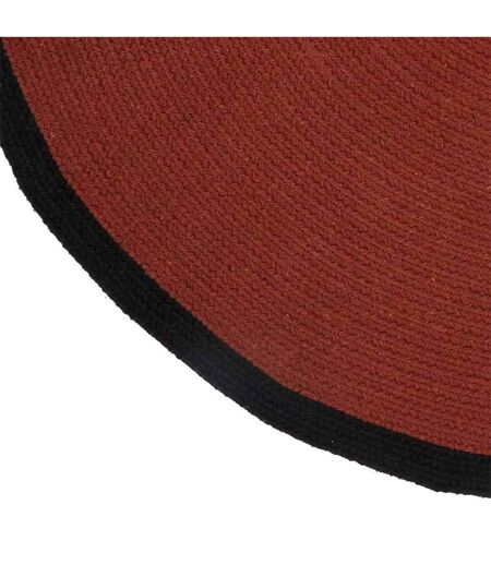 Tapis Rond en Coton Bord 120cm Terracotta & Noir