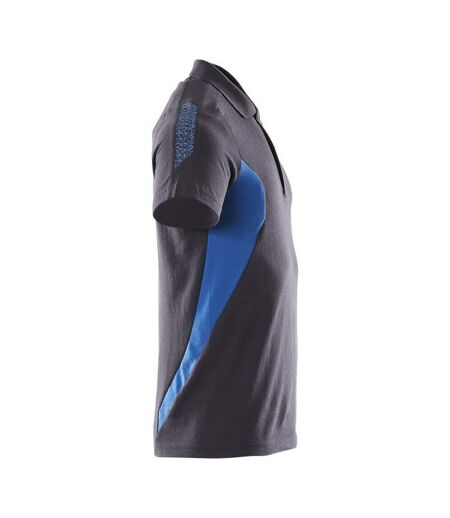 Mens Accelerate Polo Shirt Dark Navy Azure Blue Mascot