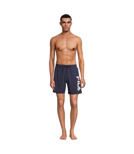 Short De Bain Motif/style Logo Homme Bleu Marine Fila