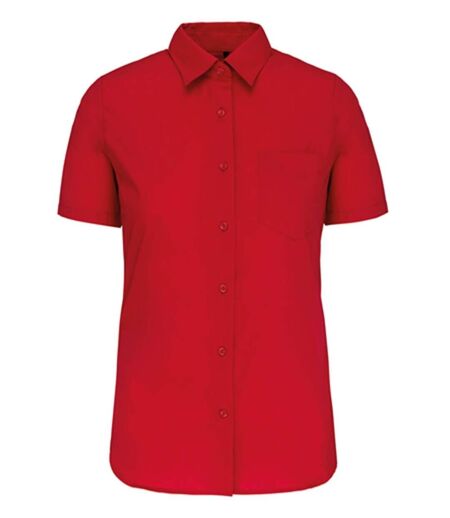 Chemise popeline manches courtes - Femme - K548 - rouge