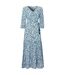 Womens/ladies Flowers Wrap Maxi Dress Blue Joe Browns-2