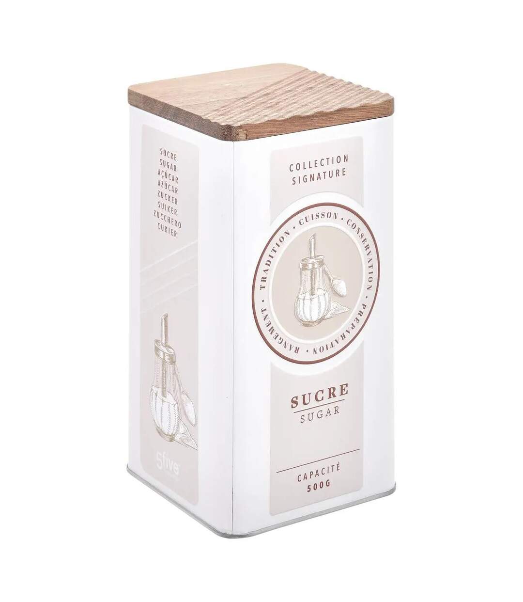 Boîte à Sucre en Métal Signature 1,6L Crème-1