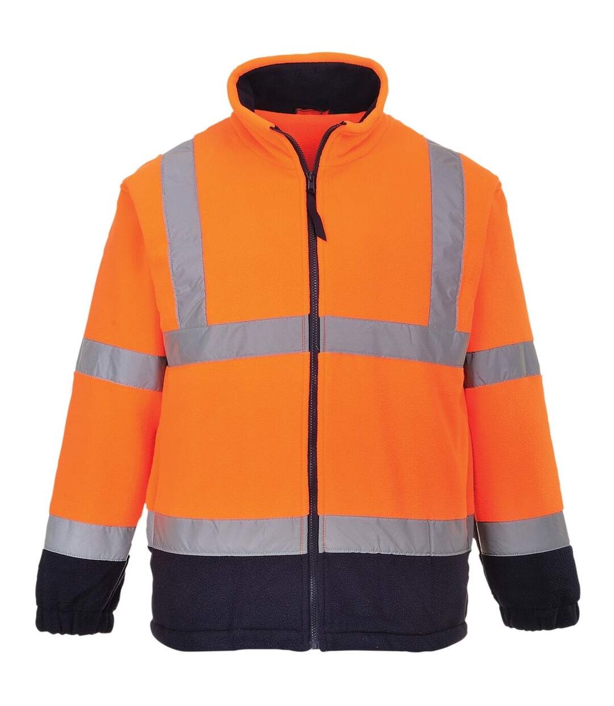 Portwest Mens Lined Hi Vis Fleece Jacket (Orange/ Navy) - UTRW1052