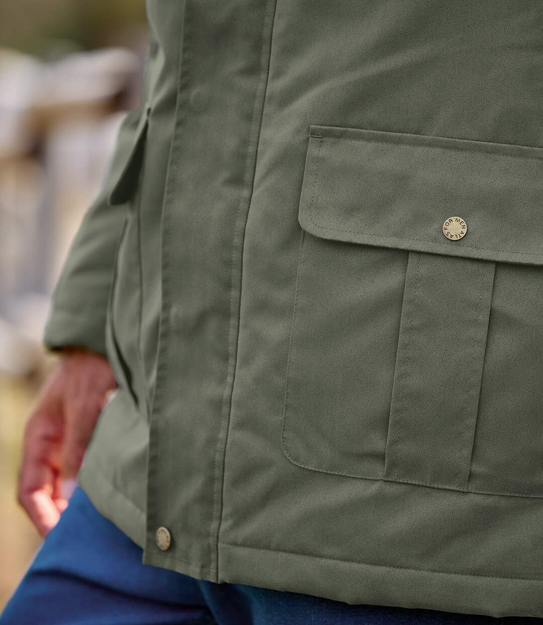 Men's Khaki Parka - Corduroy Collar-5