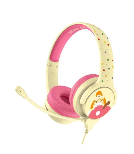 Casque interactif enfant taille unique rose / blanc cassé Animal Crossing