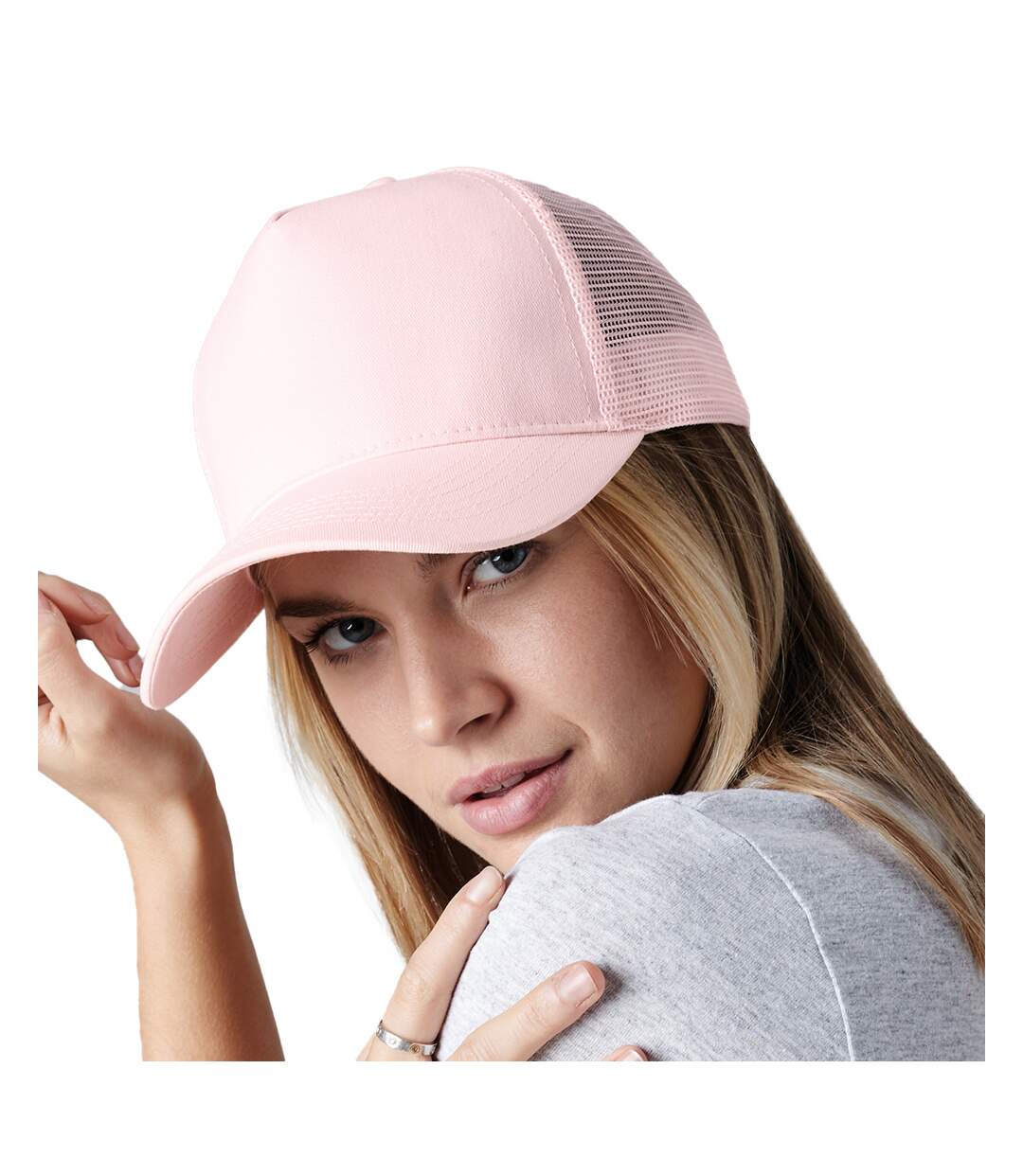 Casquette trucker adulte rose pastel Beechfield