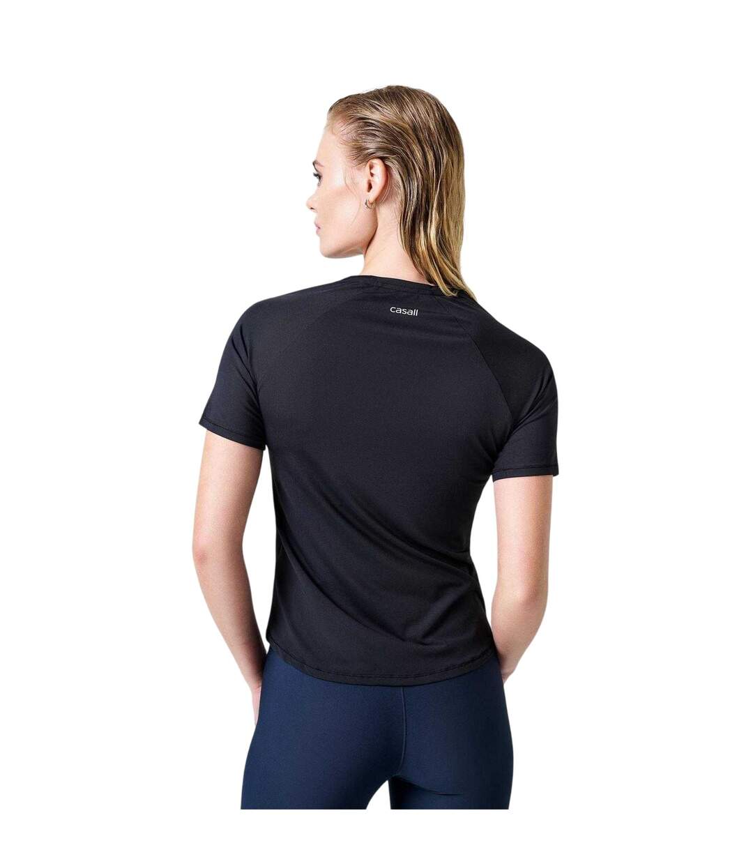 Womens/ladies Essential Performance Gym Top Black Casall-3