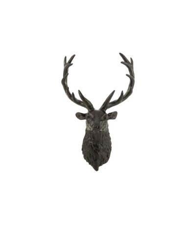 Trophée Mural Déco Tête de Cerf 57cm Noir