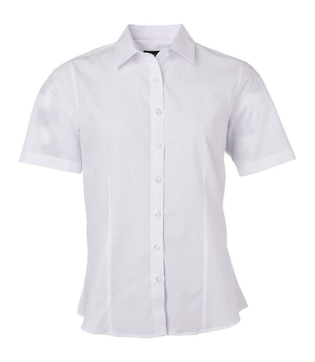 chemise popeline manches courtes - JN679 - femme - blanc-1