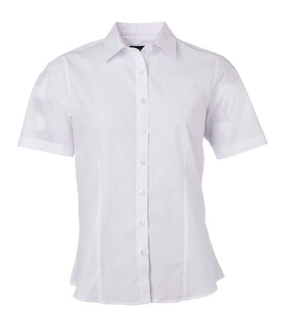 chemise popeline manches courtes - JN679 - femme - blanc