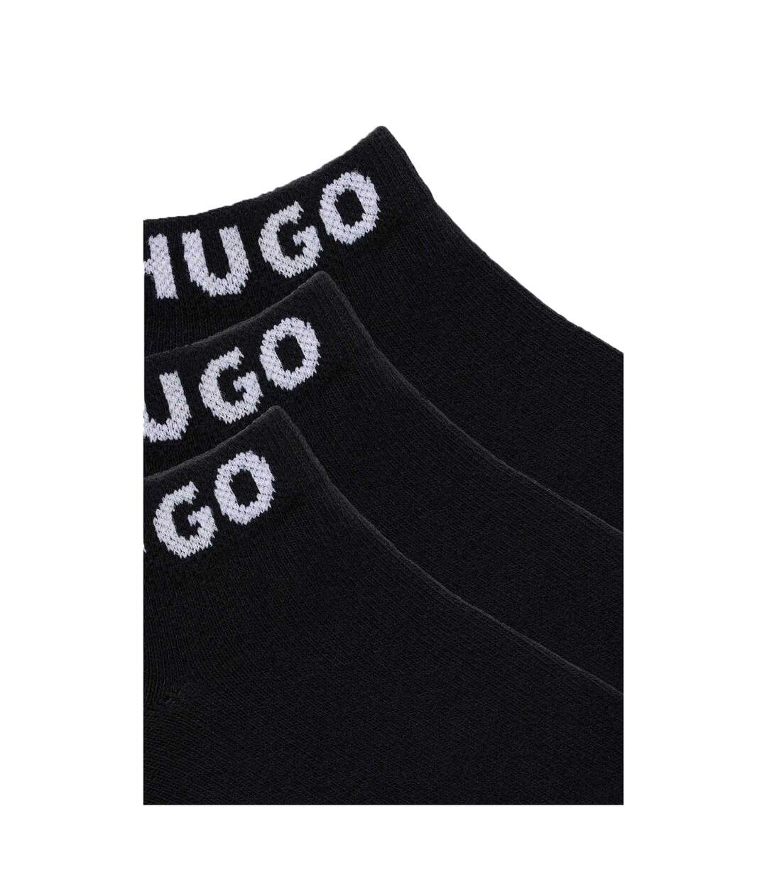 Pack Of 3  Unisex Adult Logo Ankle Socks  Black Hugo-2