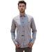 Chemise en coton gris à  manches longues pour homme avec poches poitrine et finitions contrastées-1