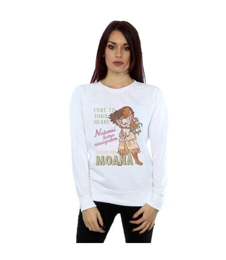 Disney Moana Natural Born Navigator Sweatshirt Womens/Ladies (Blanc) - UTBI29483
