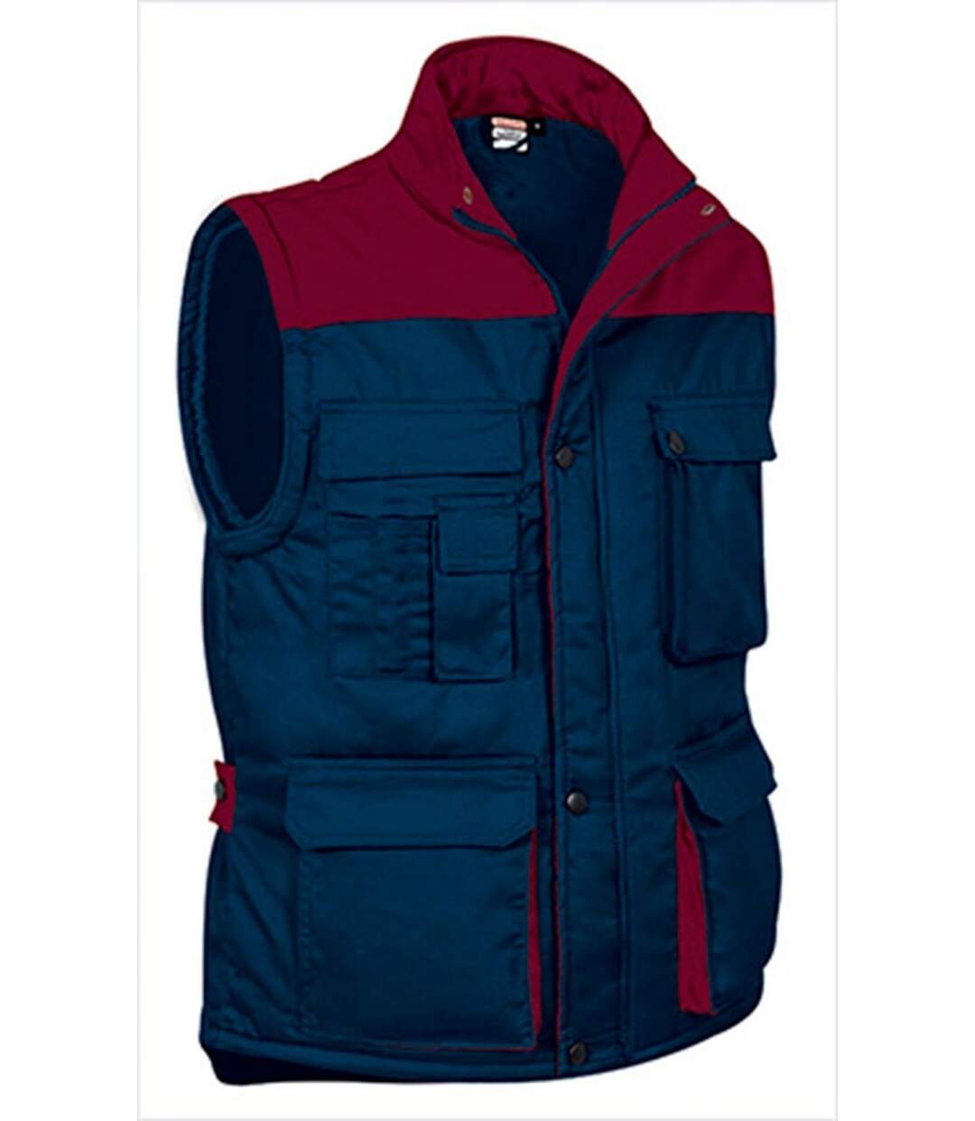 Gilet doudoune de travail sans manches - Homme - REF THUNDER - bleu marine rouge bordeaux