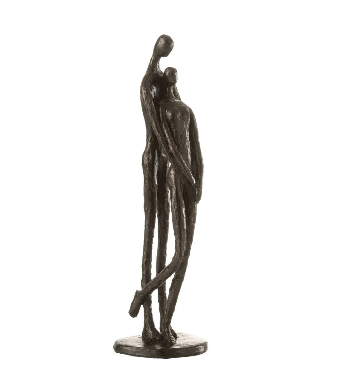 Statuette Déco Couple Résine 37cm Marron Foncé-1