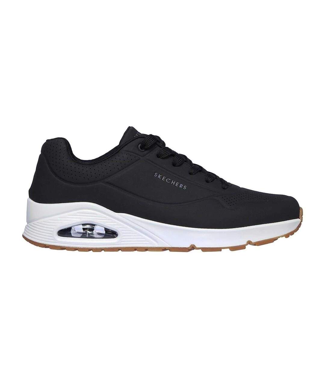 Mens Uno Stand On Air Skech-air Trainers Black White Skechers-1
