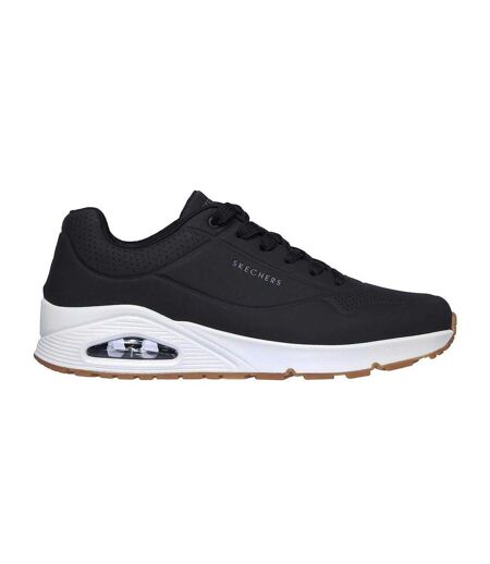 Mens Uno Stand On Air Skech-air Trainers Black White Skechers