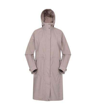 Womens/ladies jade waterproof lightweight long raincoat taupe Animal