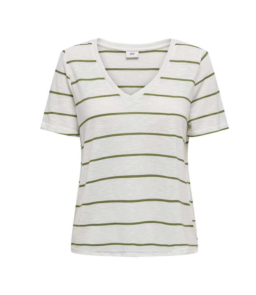 T-Shirt blanc/kaki femme jdy eve - l-3