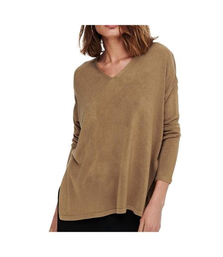 Pull en maille marron clair femme only lamalia