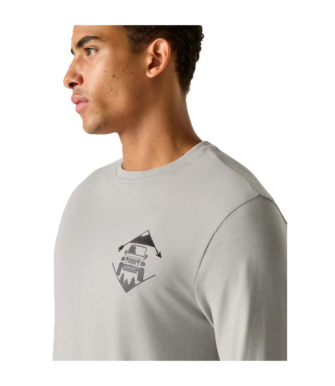 Mens Maylow Mountain Road T-shirt Misty Grey Regatta-4