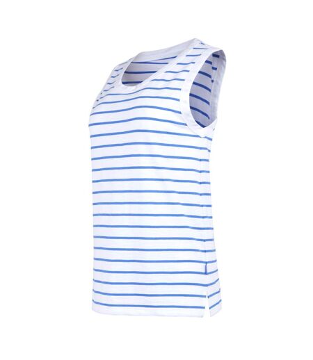 Womens/ladies Fariah Striped Sleeveless T-shirt White Sonic Blue Regatta